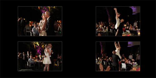 Wedding couple having their first dance at the wedding reception